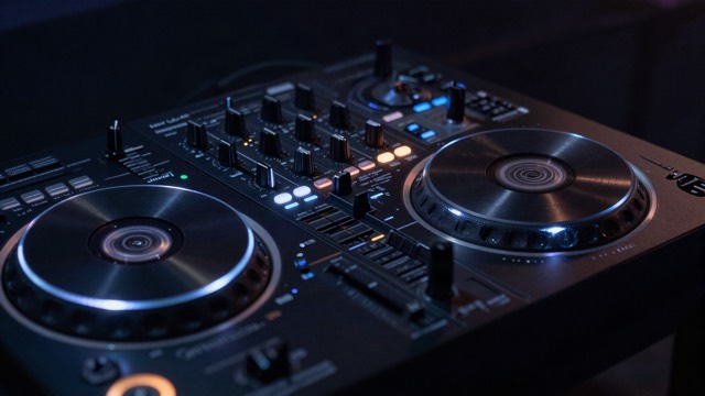DJ controller jog wheel and tempo slider